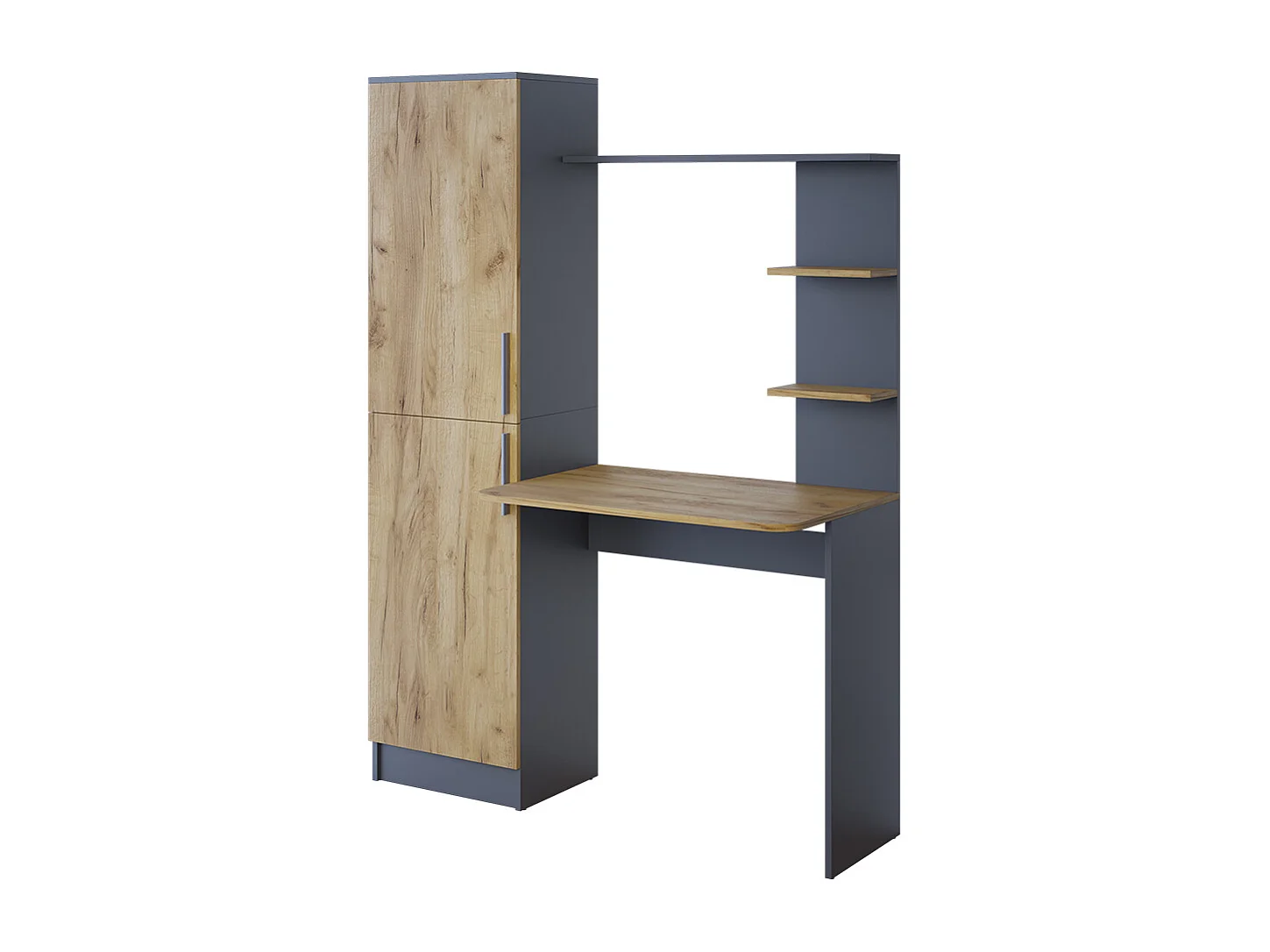 Biurko antracyt/złoty dąb 122.9x52x168.5 tessa 4783508