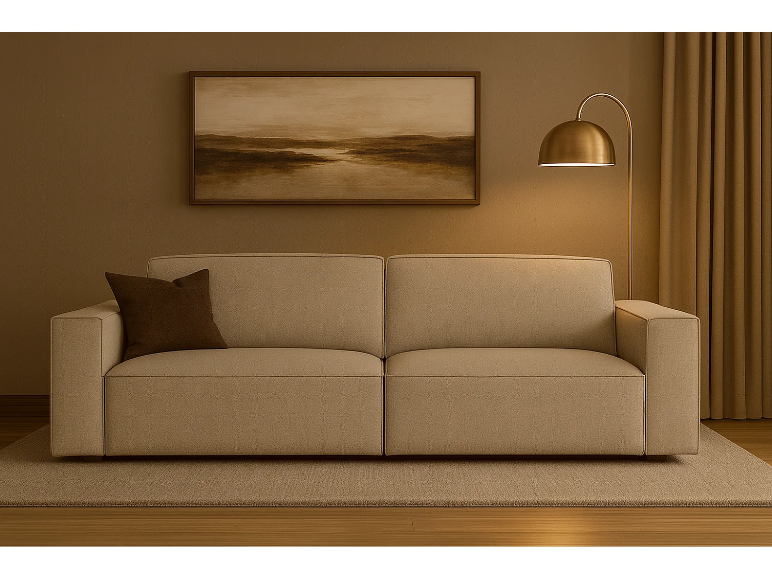 Cursal sofa 3 osobowa 244x102x70 cm beżowy Raven 30 4630344 - obrazek 1