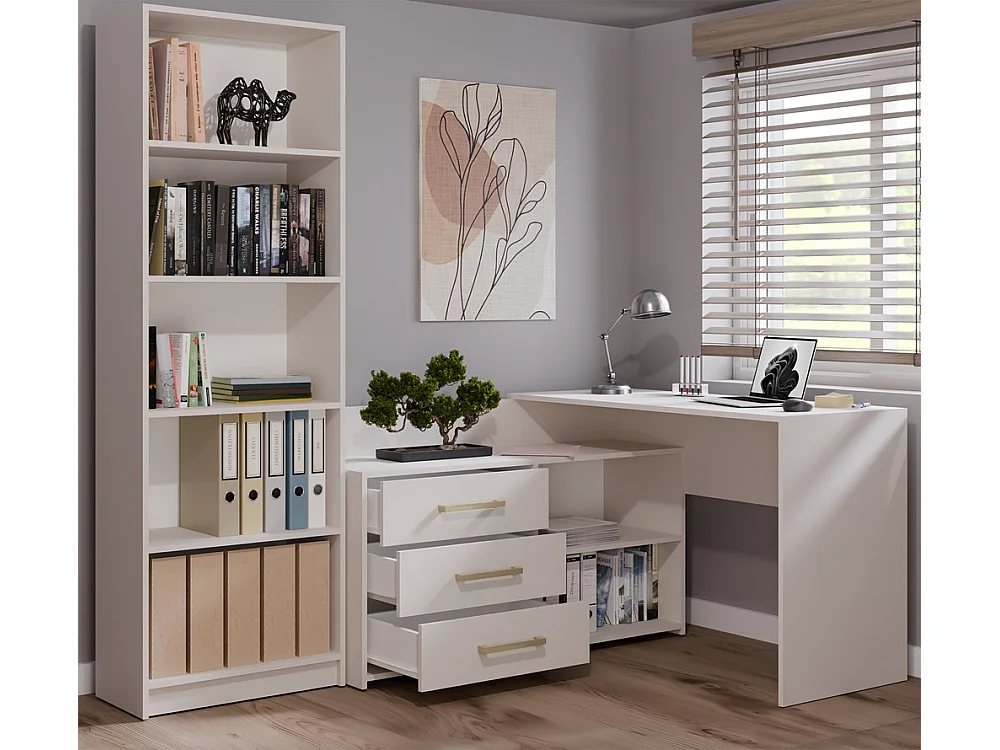 Biurko DANY | Kaszmir | 120x50x76 | Narożne z 3 Szufladami 3770677 - obrazek 1