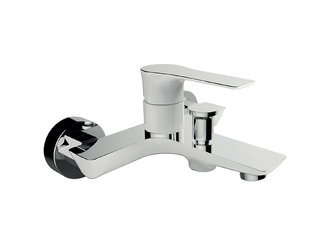 Lover mechaniczna bateria wannowo-prysznicowa biały chrom – Essebagno 4917103