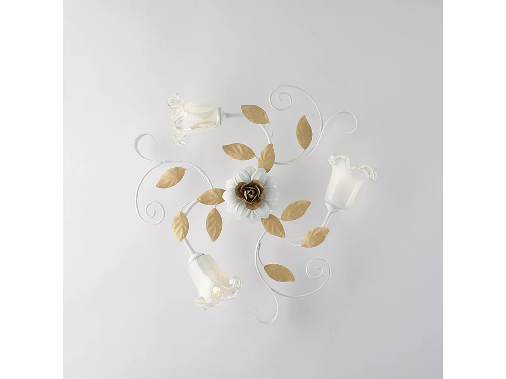 Lampa sufitowa z żelaza lakierowanego w kolorze postarzanej bieli z 3 światłami, wys. 17 x Ø56 cm, BL274-PL3-BCO 3717360