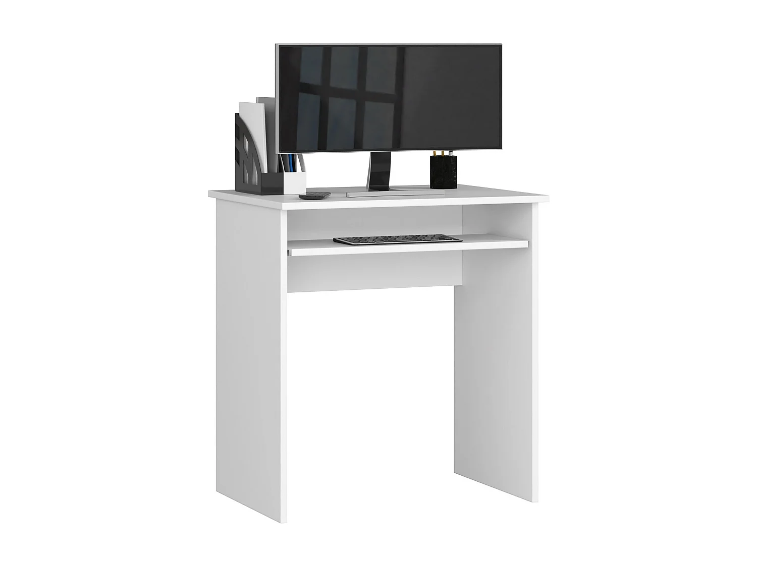 Biurko AKORD STAR Białe 68 cm kolor Biały mat 1 półka 68x51x74 cm 1870849