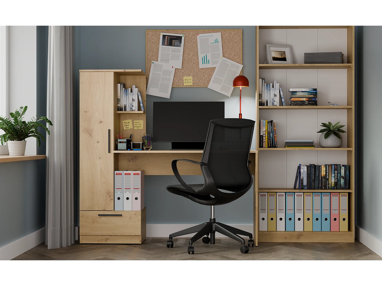 Biurko COSMO ARTISAN |Biurko + Regał| 143x50x140 cm | Nowoczesne Meble Biurowe 4450533 - obrazek 1