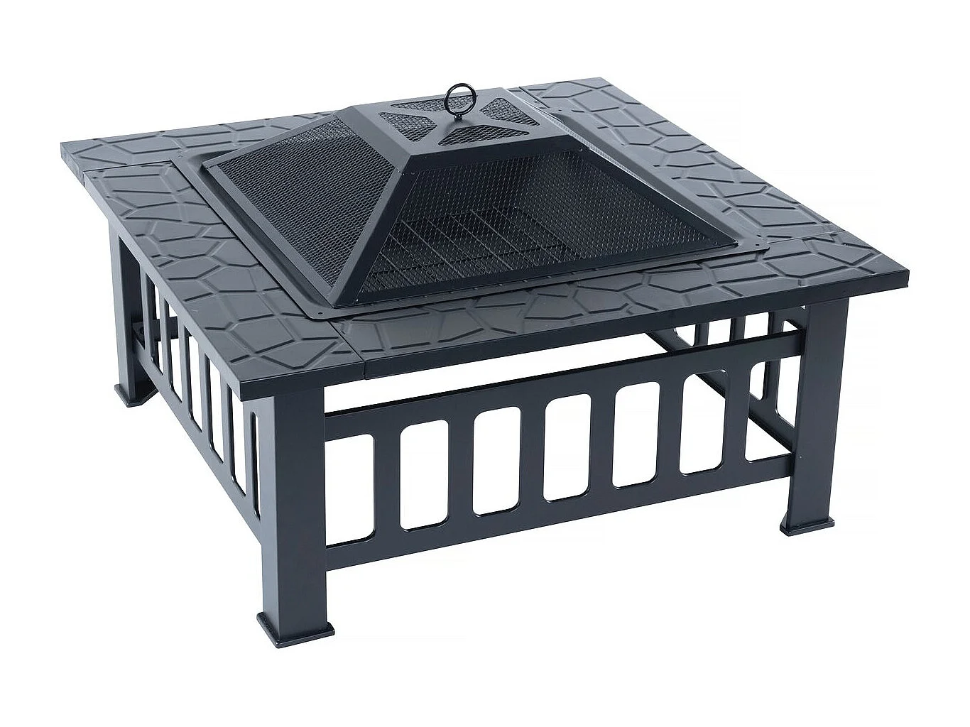 Grill 3 w 1 z pokrywą zapobiegającą żarzeniu się „Flaméo” – czarny 3768809