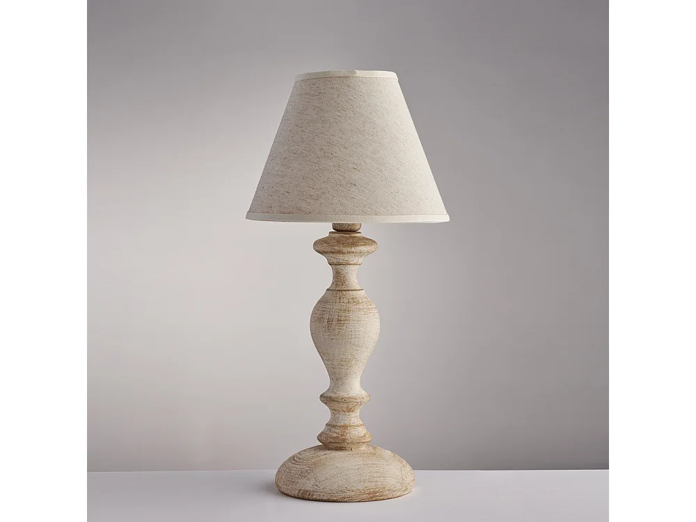 Lampa stołowa Cascina w kolorze białym i gołębiej szarości, 1 lampa, abażur dm.20 H.39 Ø20 BL265-LT-BT 3717263