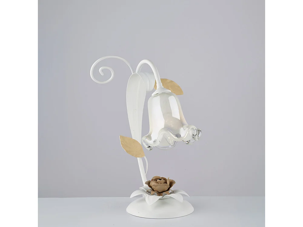 Lampa koszowa z żelaza lakierowanego na biało, 1 światło, H.34 Ø25 BL274-LT-BCO 3717222