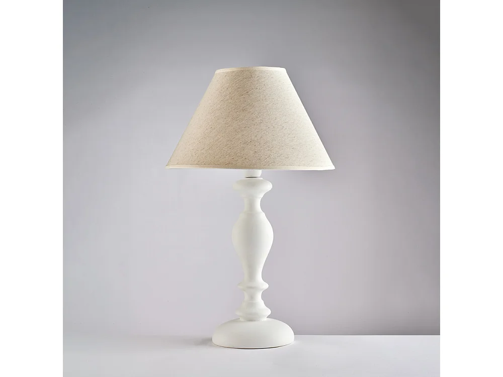 Cascina Lume w kolorze białym, drewno shabby, 1 lampa z abażurem dm.35 H.57 Ø35 BL265-LM-BCO 3717157