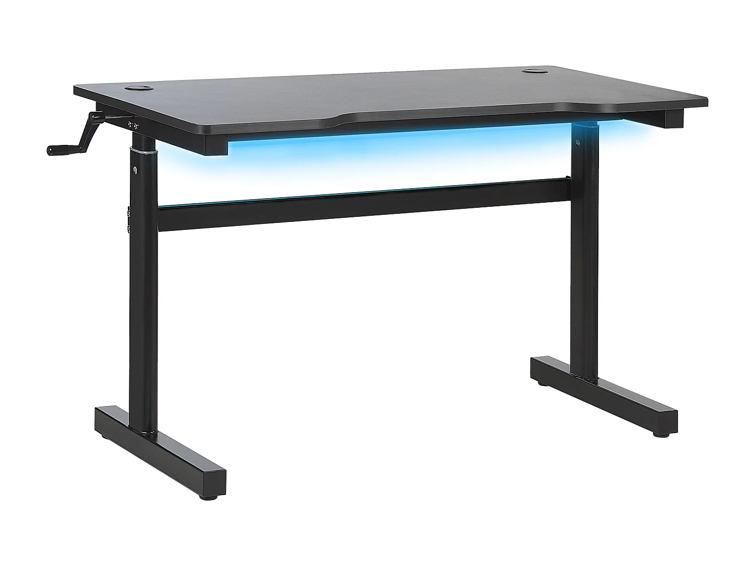 Biurko gamingowe RGB LED regulowane manualnie 120 x 60 cm czarne DURBIN 199589 - obrazek 1