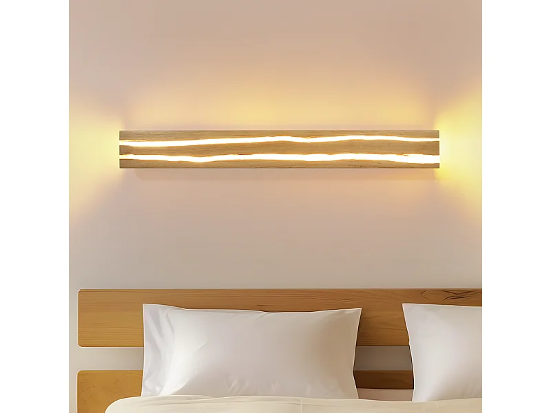 Kinkiet LED Nettlife 80 cm, drewniany, 13 W, ciepła biel, 3000 K, lampa do salonu, nowoczesny, długi design, oświetlenie korytarza, schodów, sypialni 4861022 - obrazek 1