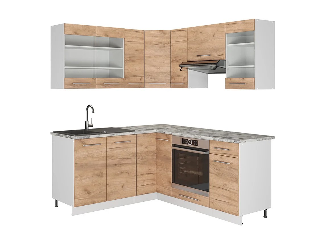 Kogoszczona kuchnia dąb goldkraft/biały 190x60x81.6 fame-line 4780936 - obrazek 1