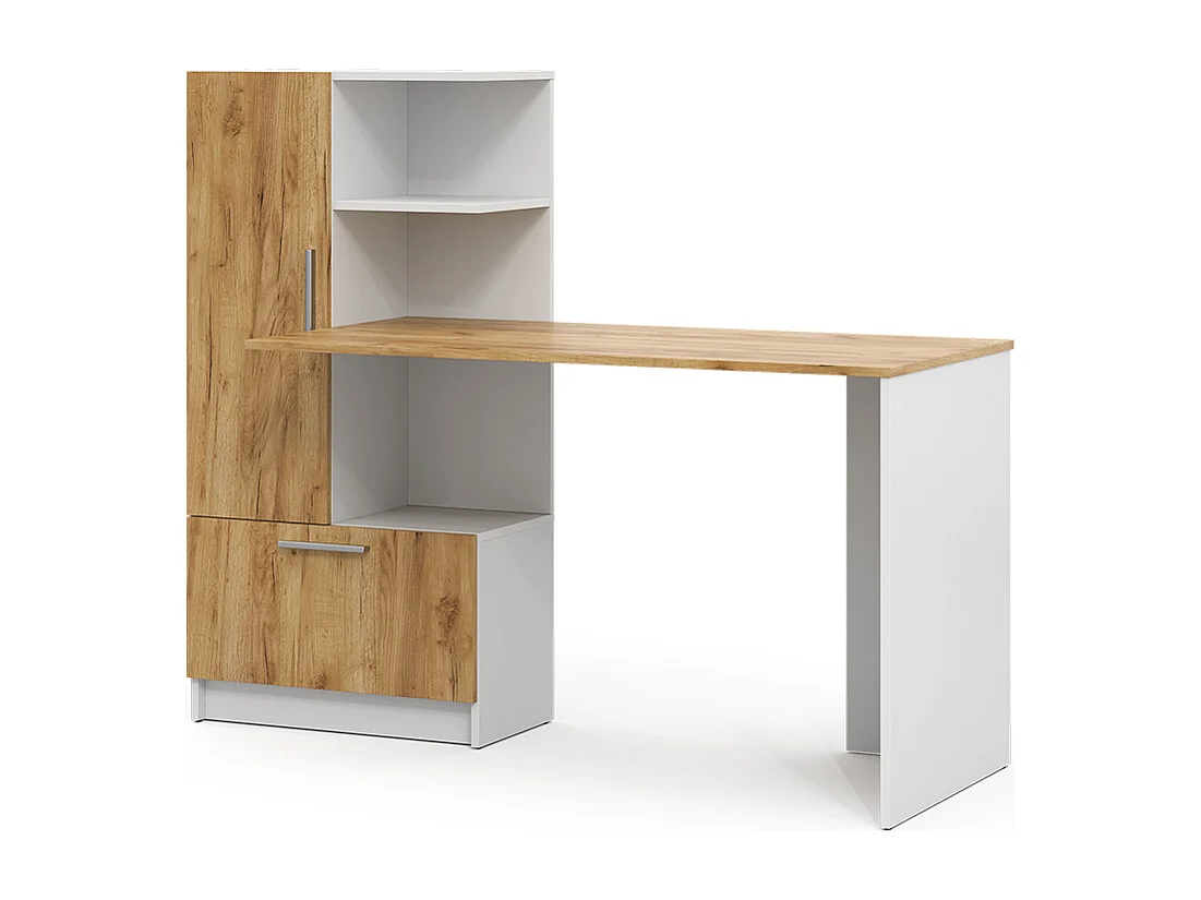 Biurko biały/złoty dąb 150x59x120 tomy 4844652 - obrazek 1