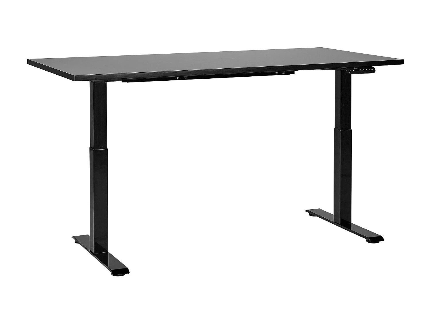 Biurko regulowane elektrycznie 160 x 72 cm czarne DESTINES 2644697