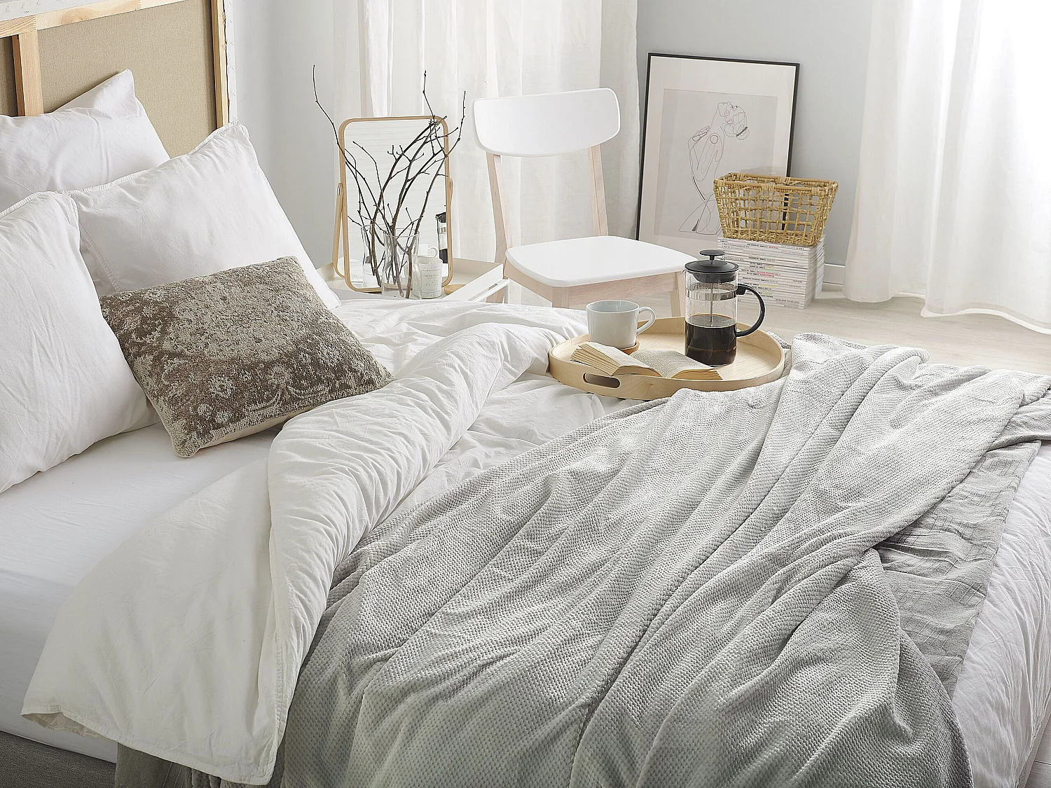 Koc SAITLER 150 x 200 cm Jasnoszary 3987488 - obrazek 1