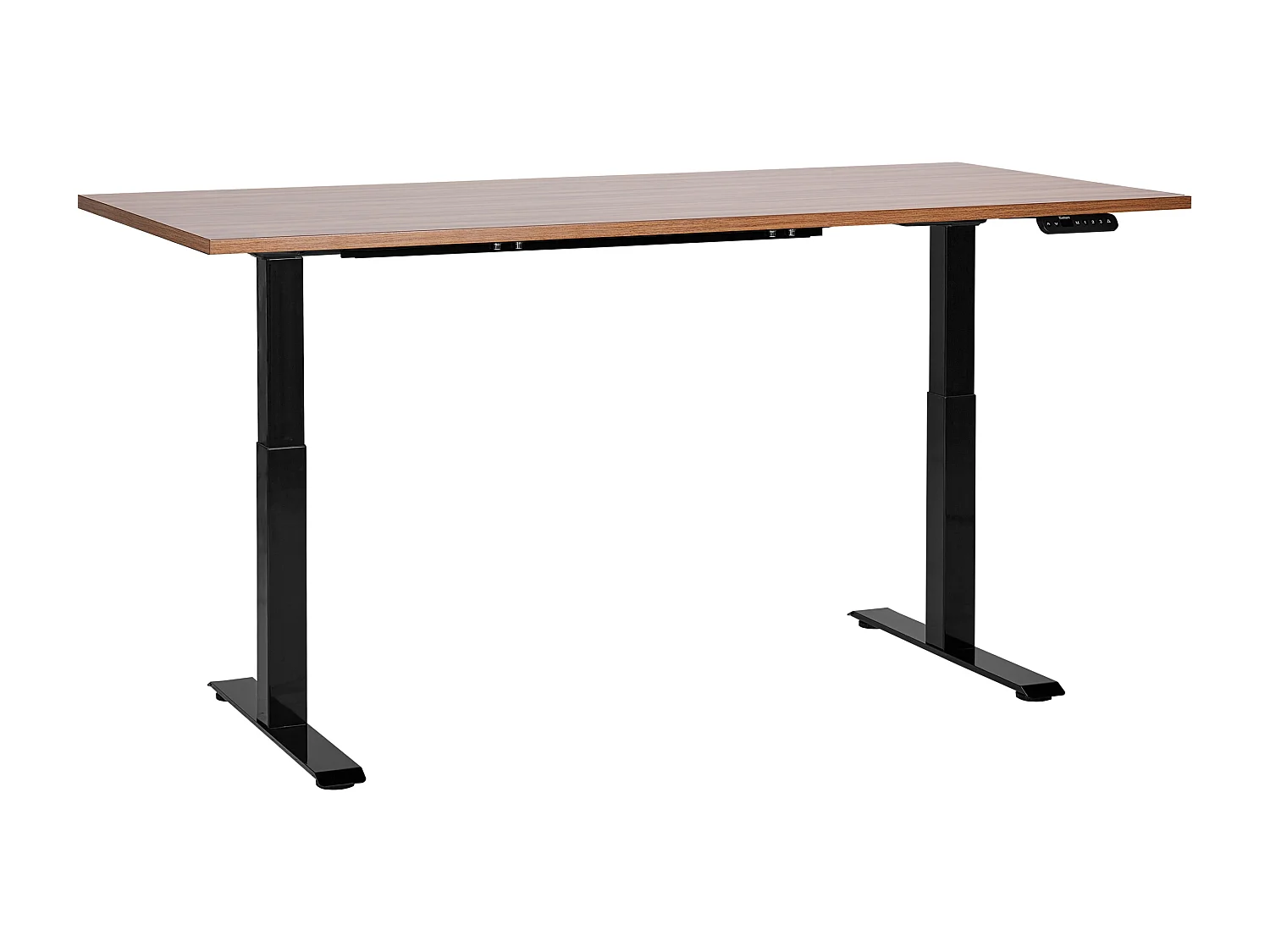 Biurko regulowane elektrycznie 160 x 72 cm ciemne drewno z czarnym DESTINES 2644689