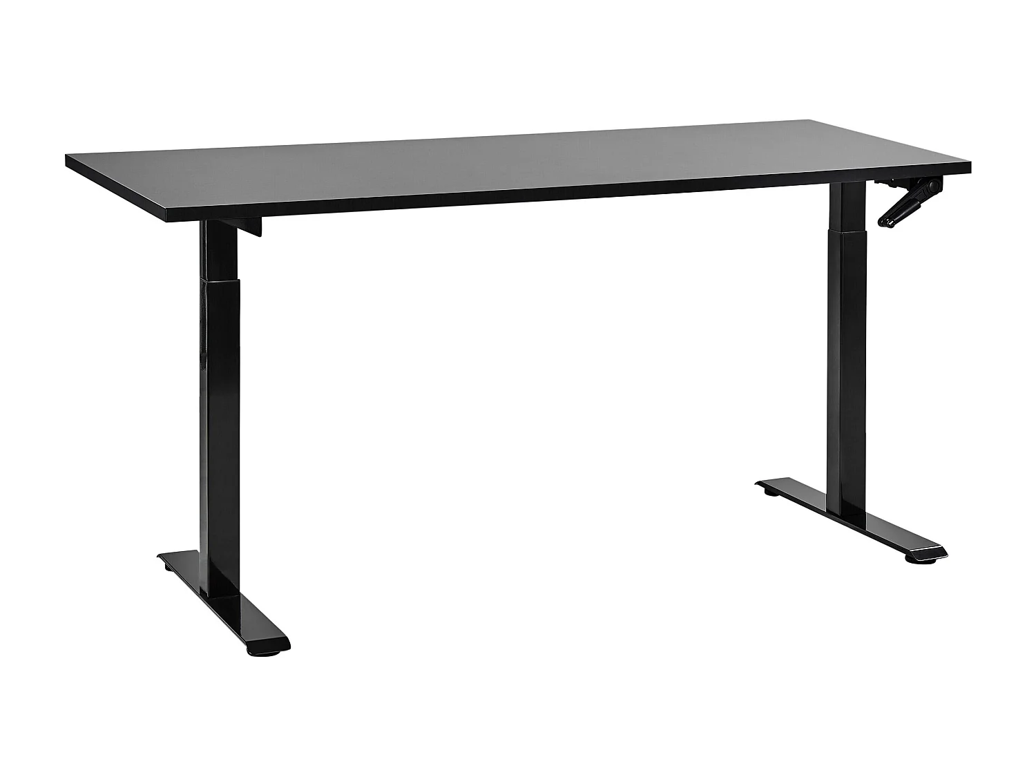 Biurko regulowane manualnie 160 x 72 cm czarne DESTINES 2551367