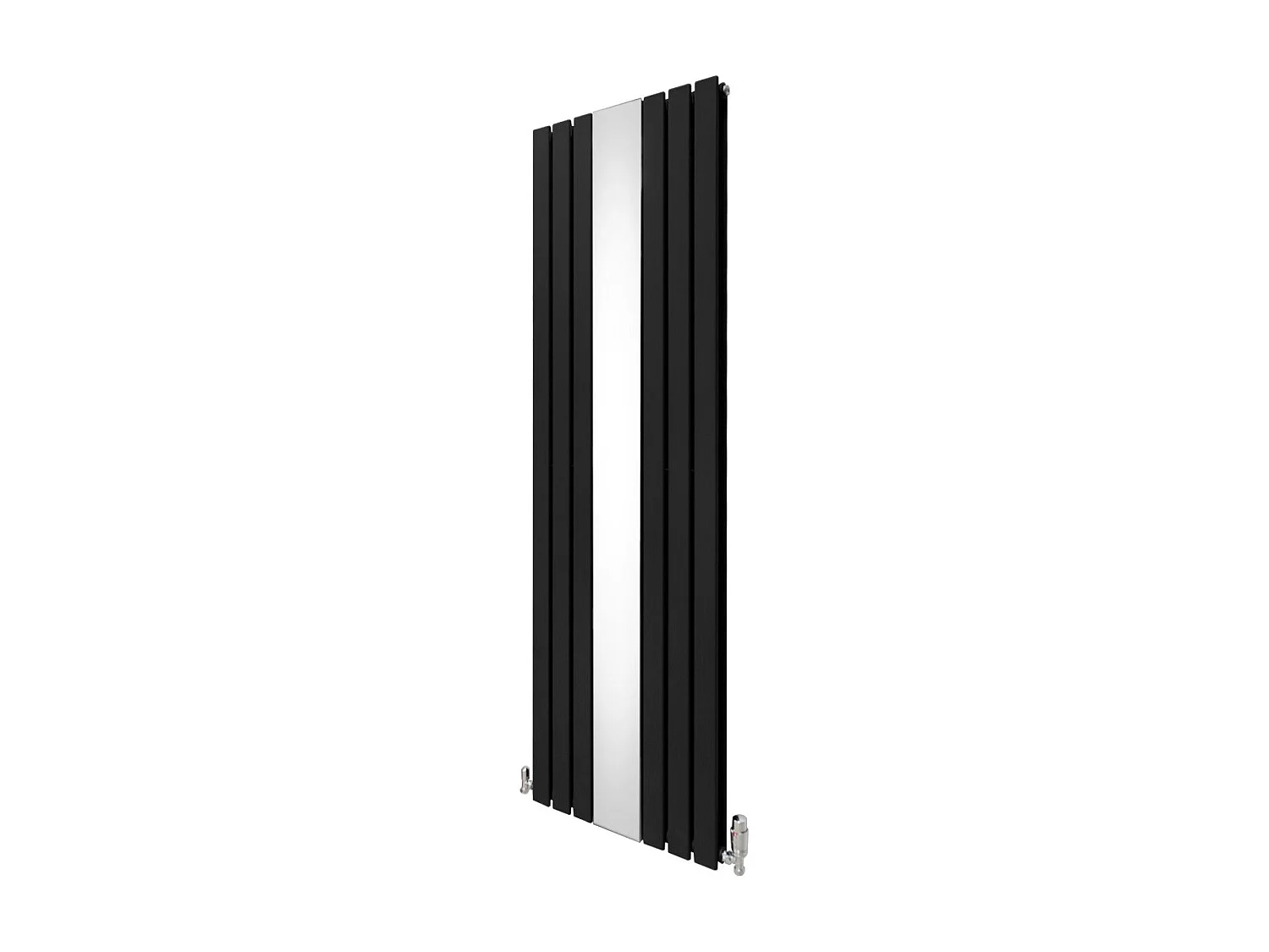 Grzejnik i zawory z płaskim lustrem - 1800 mm x 565 mm - czarny 3485976 - obrazek 1