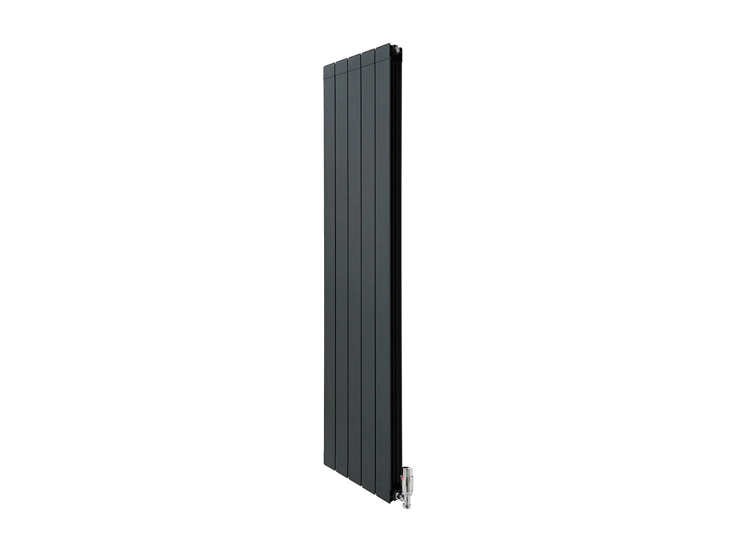 Grzejnik aluminiowy i zawory – 1800 mm x 395 mm – antracytowy szary 3486001
