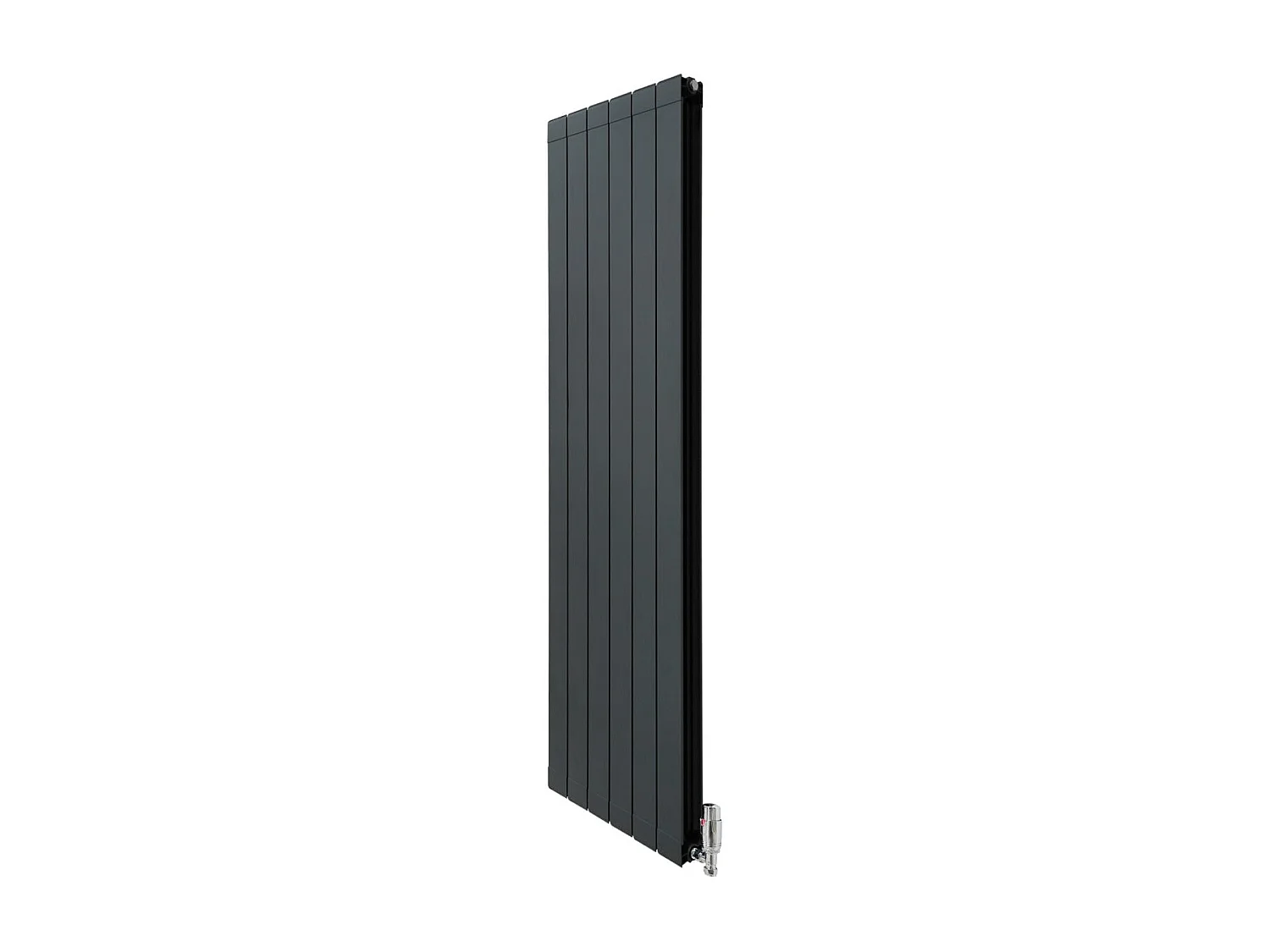 Grzejnik aluminiowy i zawory – 1800 mm x 475 mm – antracytowy szary 3486061