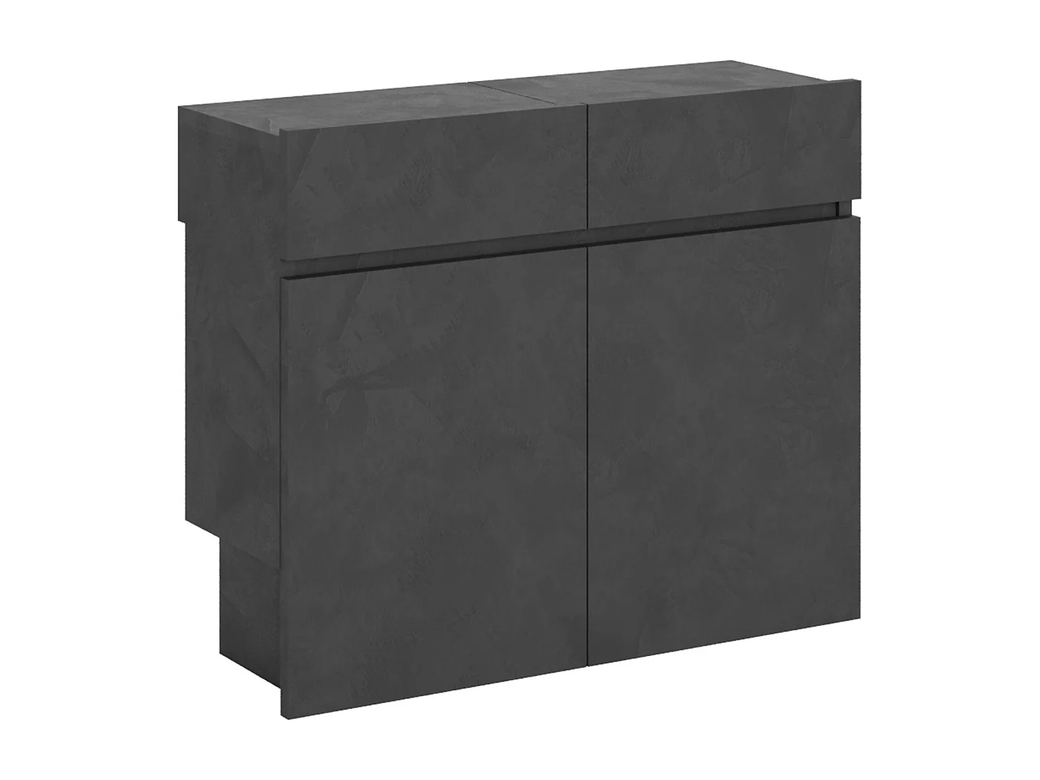 Ławki dolne i górne rozkładane 26×72/300 cm Evolve Antracytowy efekt stucco wewnętrzne przedłużenia 3038641