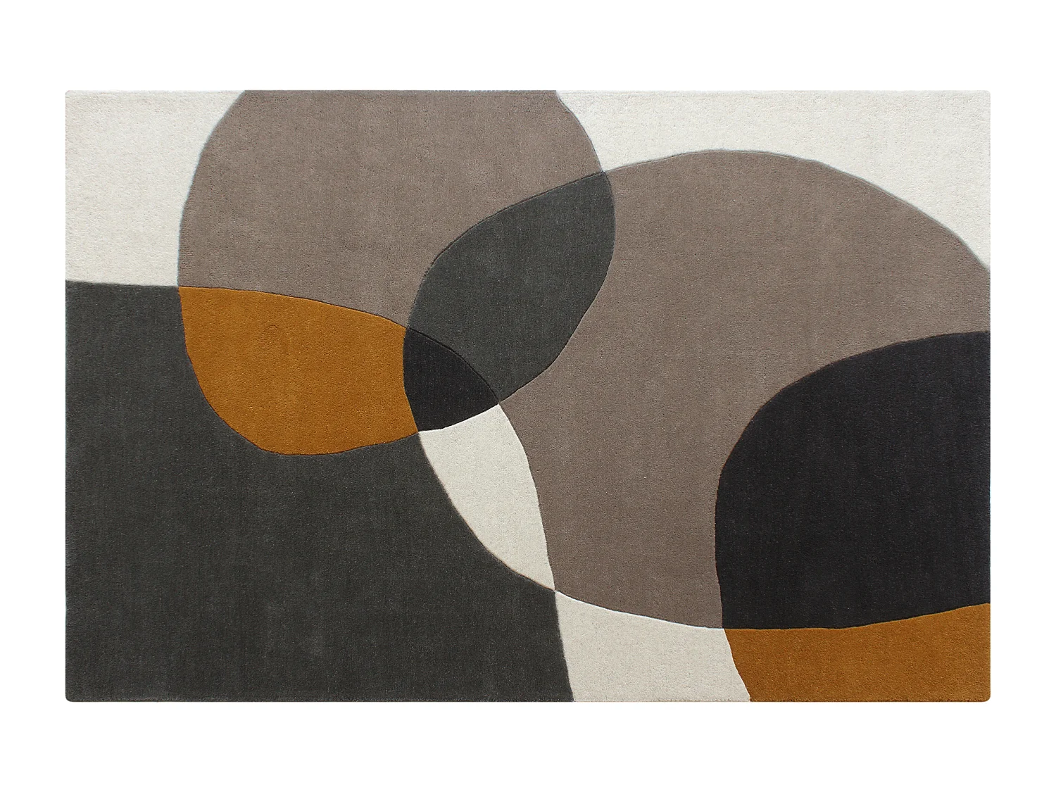Dywan tuftowany 100% wełna wzory abstrakcyjne – 200 x 290 cm – Taupe i szary – 2400 g/m² – GUALINA 4826232