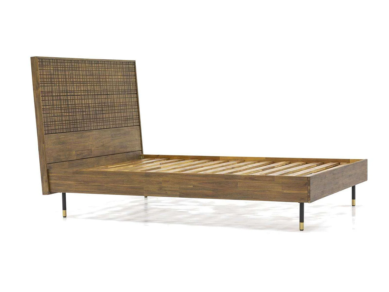 Łóżko 189x125x217 cm jasnobrązowe Maze MAZK01 4798700 - obrazek 1