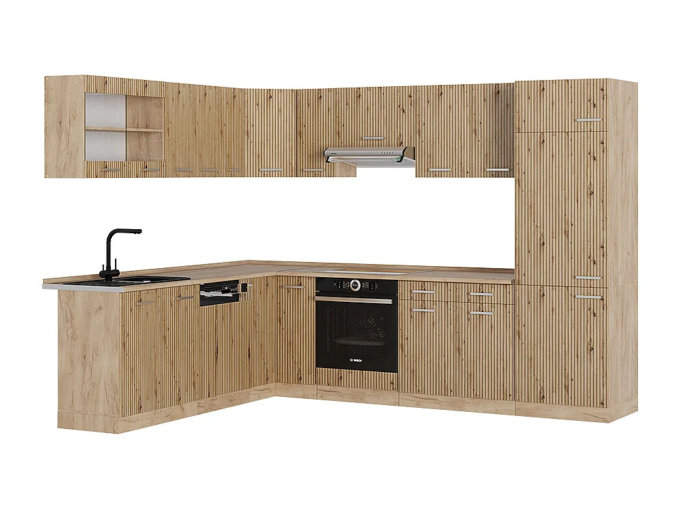 Kogoszczona kuchnia dąb artisan/dąb goldkraft 287x60x81.6 r-line 4779388 - obrazek 1