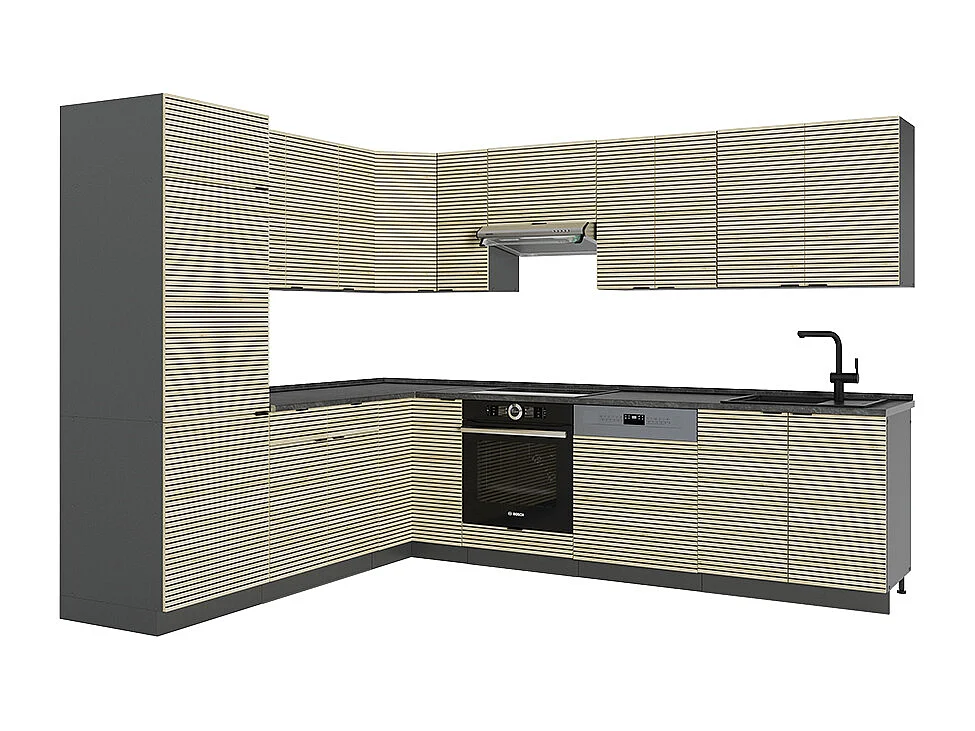 Kogoszczona kuchnia panel dębowy/antracyt 287x60x81.6 fame-line 4780015 - obrazek 1