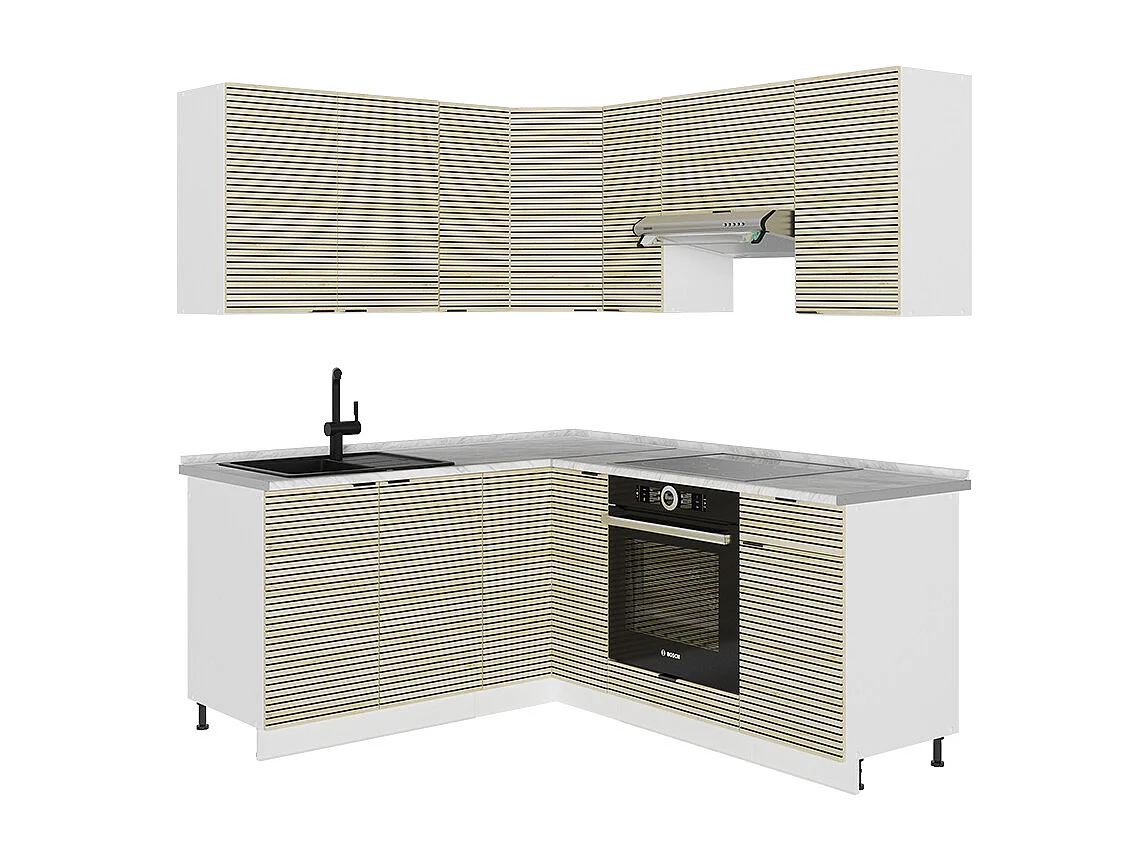 Kogoszczona kuchnia panel dębowy/biały 190x60x81.6 fame-line 4780759 - obrazek 1