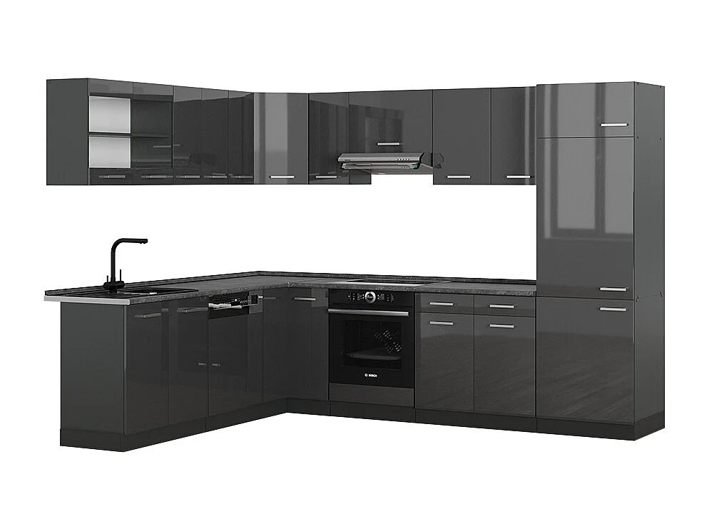 Kogoszczona kuchnia antracyt połysk/antracyt 287x60x81.6 r-line 4780351 - obrazek 1