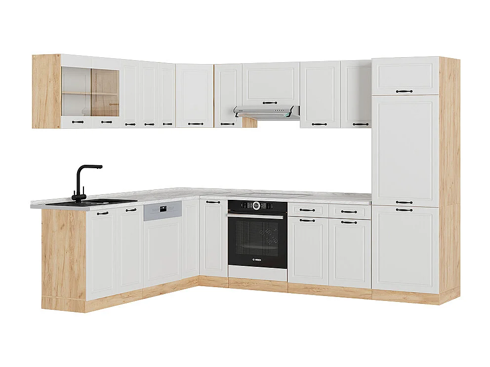 Kogoszczona kuchnia biały/dąb goldkraft 287x60x81.6 r-line 4781658 - obrazek 1