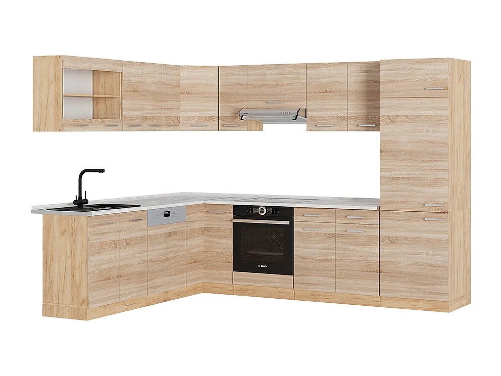 Kogoszczona kuchnia sonoma/dąb goldkraft 287x60x81.6 r-line 4781354 - obrazek 1