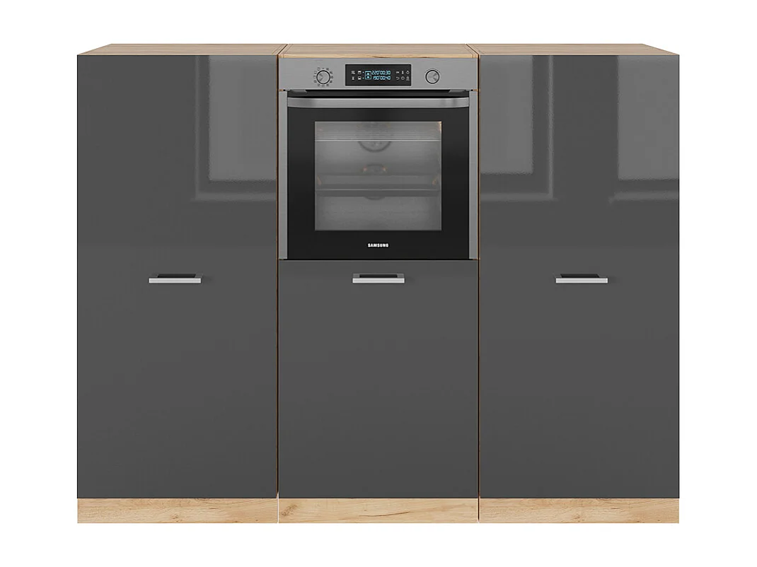 Blok kuchenny antracytowy wysoki połysk/złoty dąb power 180x46x81.6 r-line 4779583