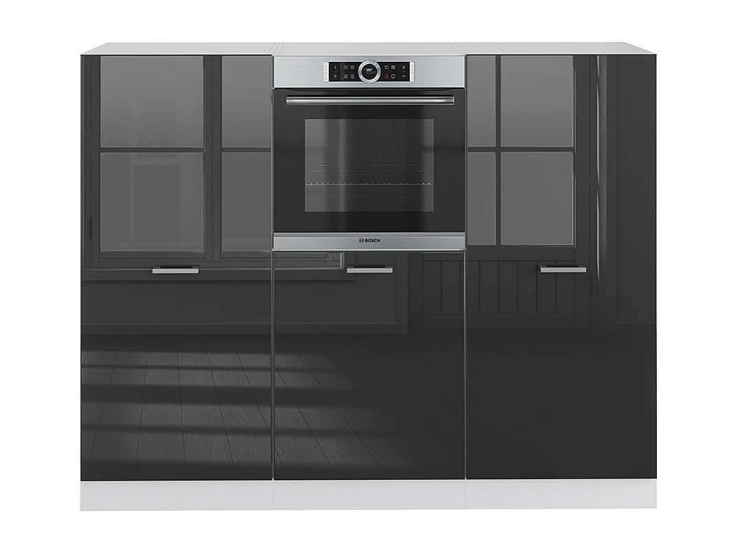 Blok kuchenny antracytowy wysoki połysk/biały 180x46x81.6 r-line 4779838