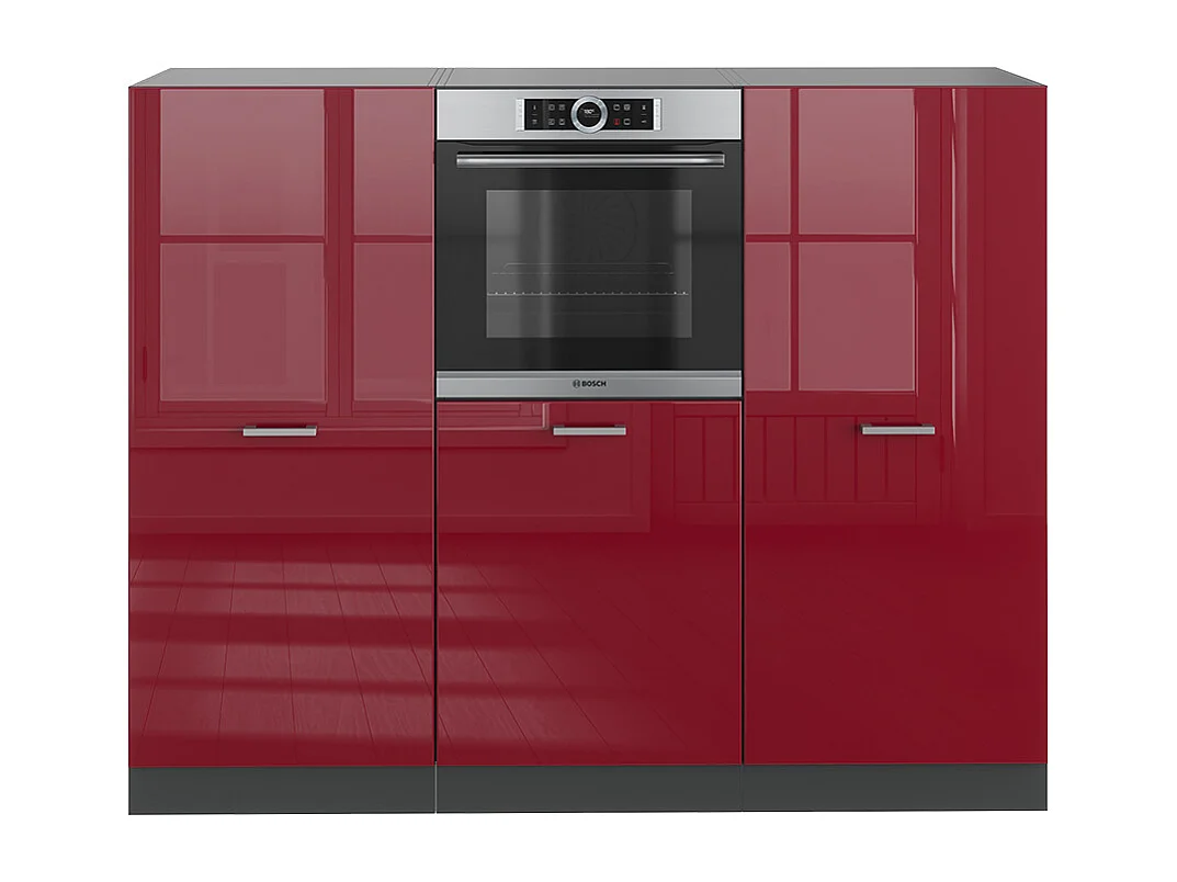 Blok kuchenny czerwony wysoki połysk/antracyt 180x46x81.6 r-line 4780247