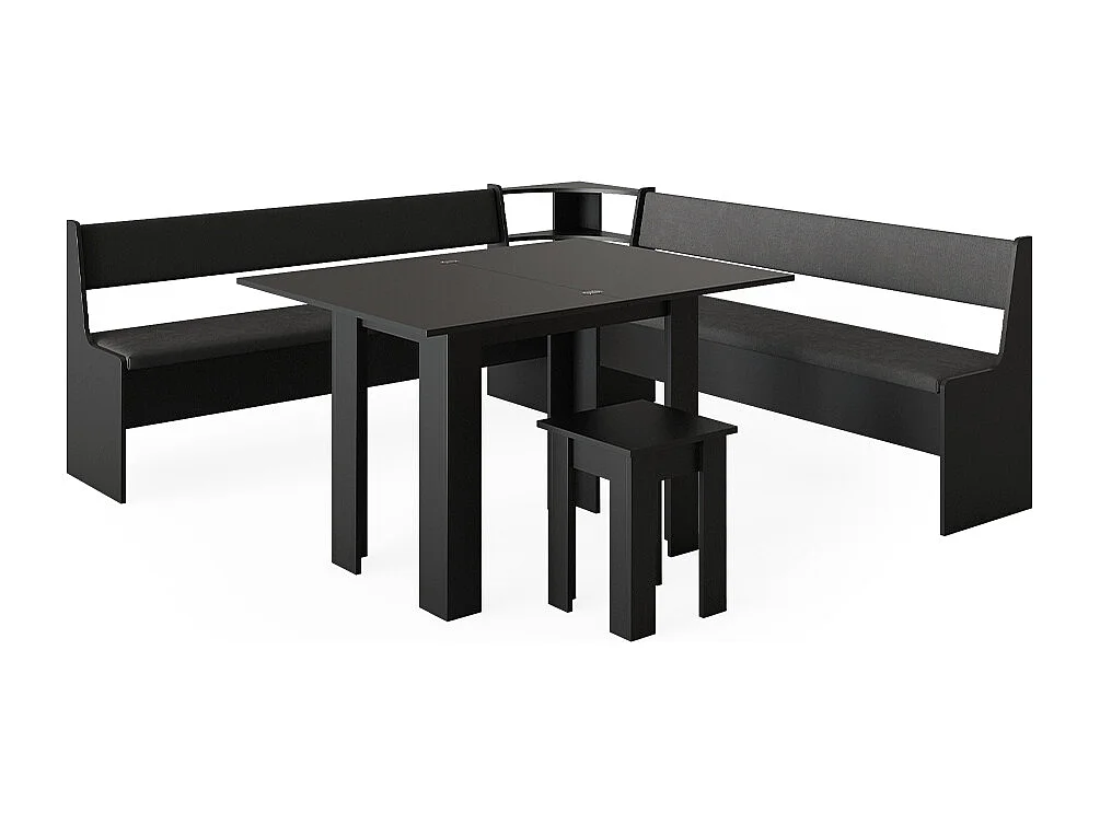 Grupa ławek narożnych czarny 210x210x80 roman 4773575