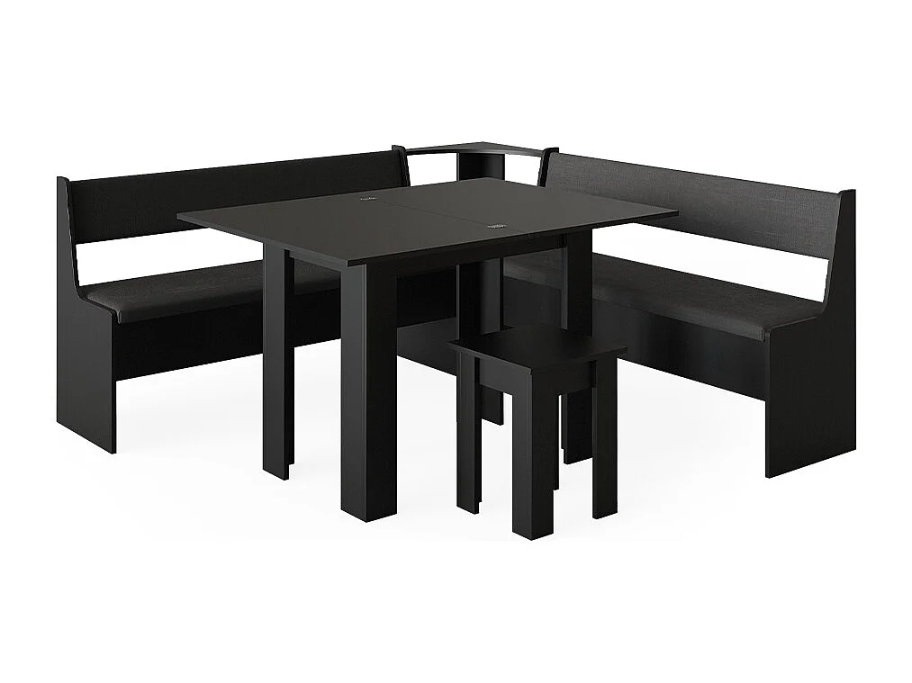 Grupa ławek narożnych czarny 180x180x80 roman 4773557