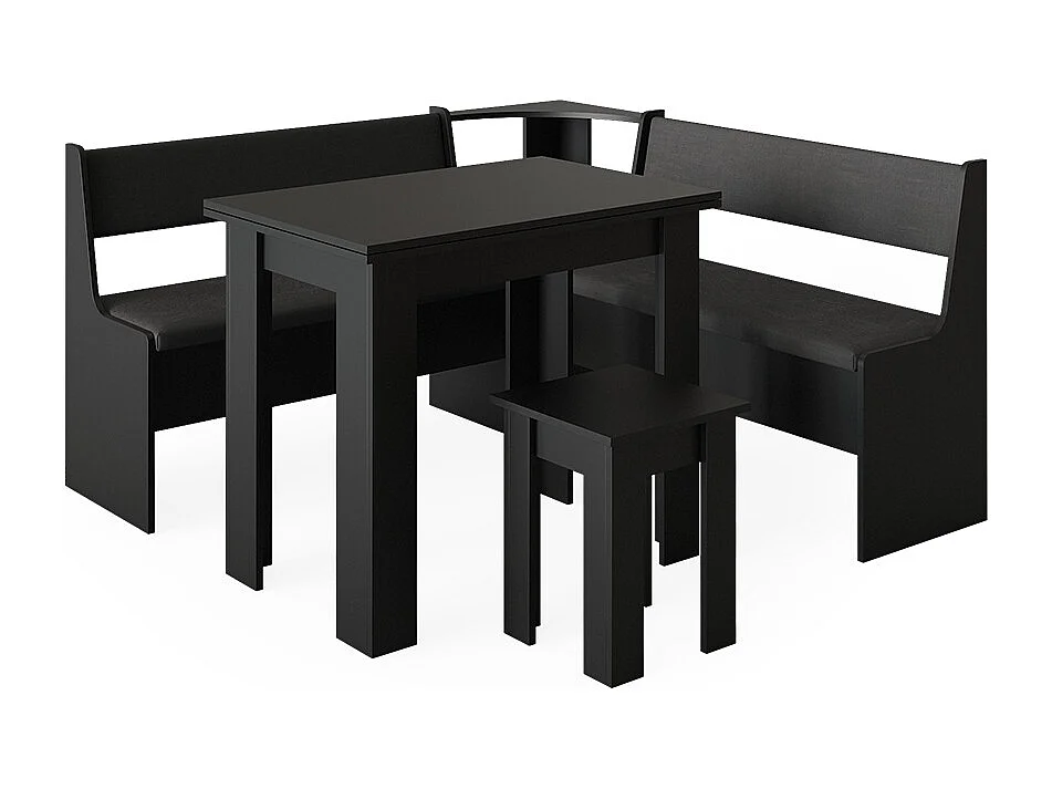 Grupa ławek narożnych czarny 150x150x80 roman 4773577
