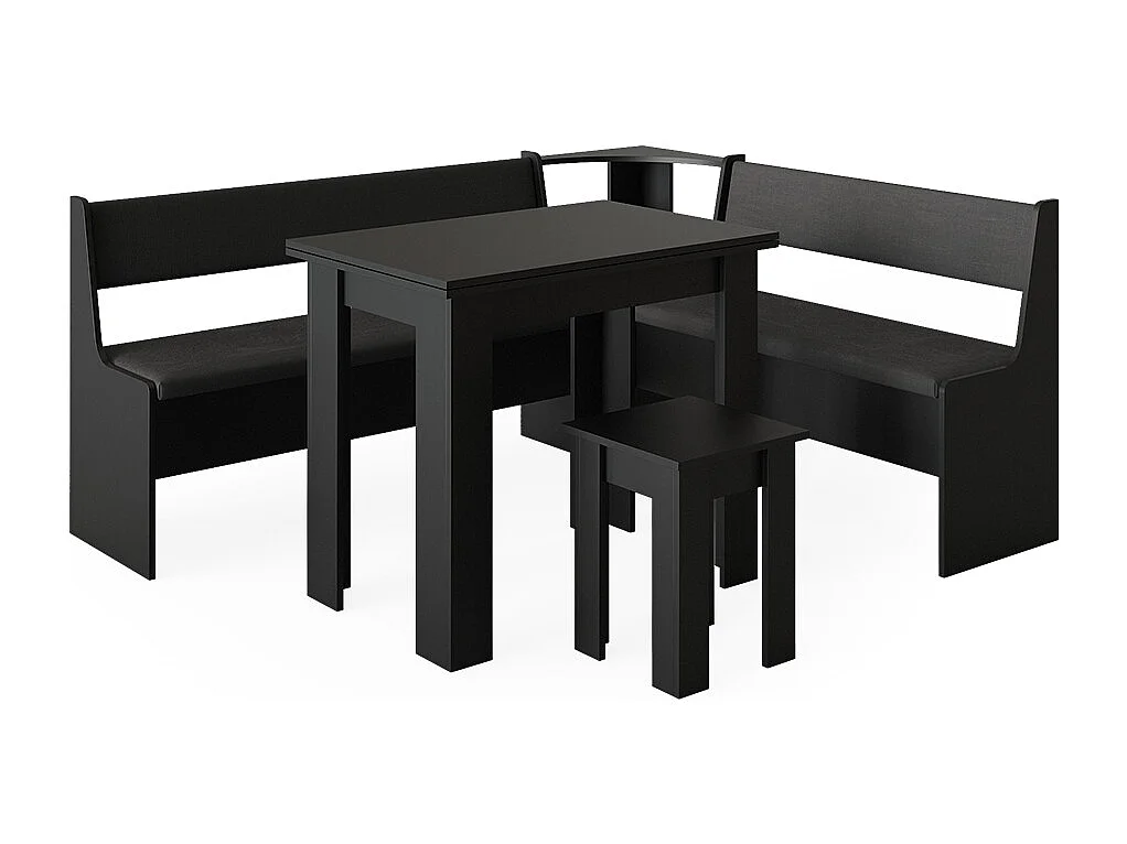 Grupa ławek narożnych czarny 180x150x80 roman 4773546