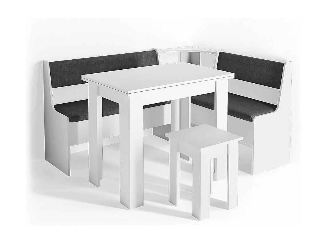 Grupa ławek narożnych biały 150x120x80 roman 4773611