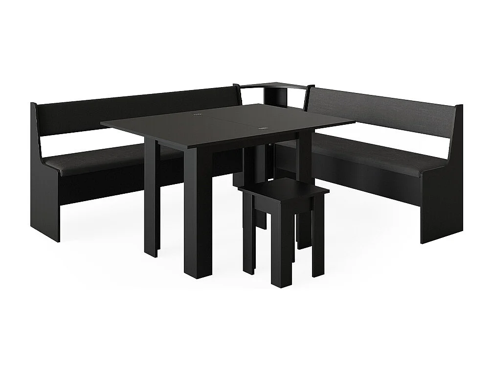 Grupa ławek narożnych czarny 210x180x80 roman 4773599