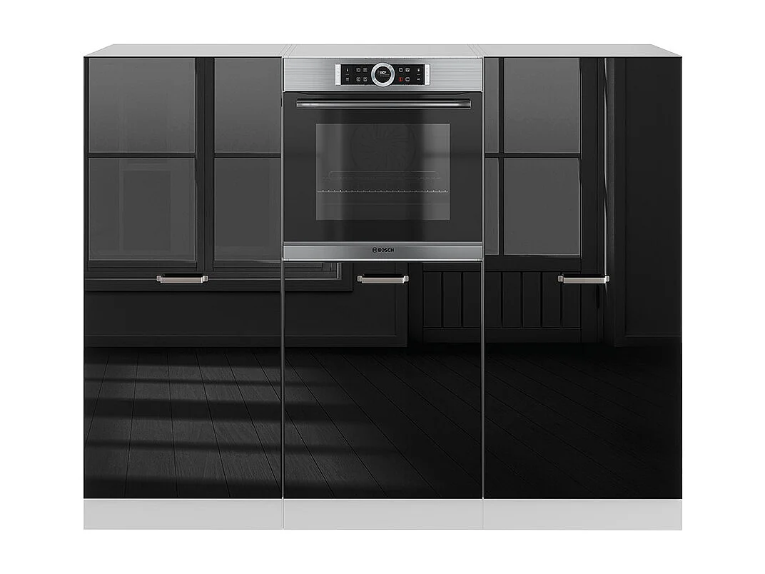 Blok kuchenny czarny wysoki połysk/biały 180x46x81.6 r-line 4781880
