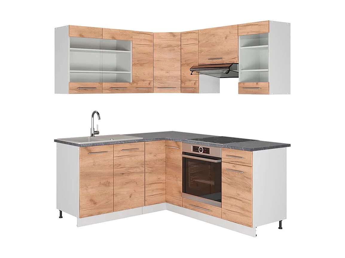 Kogoszczona kuchnia dąb goldkraft/biały 190x60x81.6 fame-line 4781211 - obrazek 1