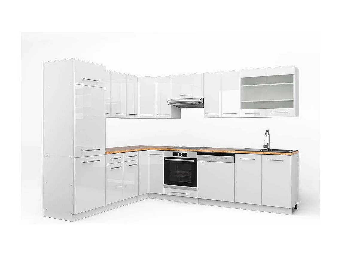 Kogoszczona kuchnia biały wysoki połysk/biały 287x60x81.6 fame-line 4781824 - obrazek 1