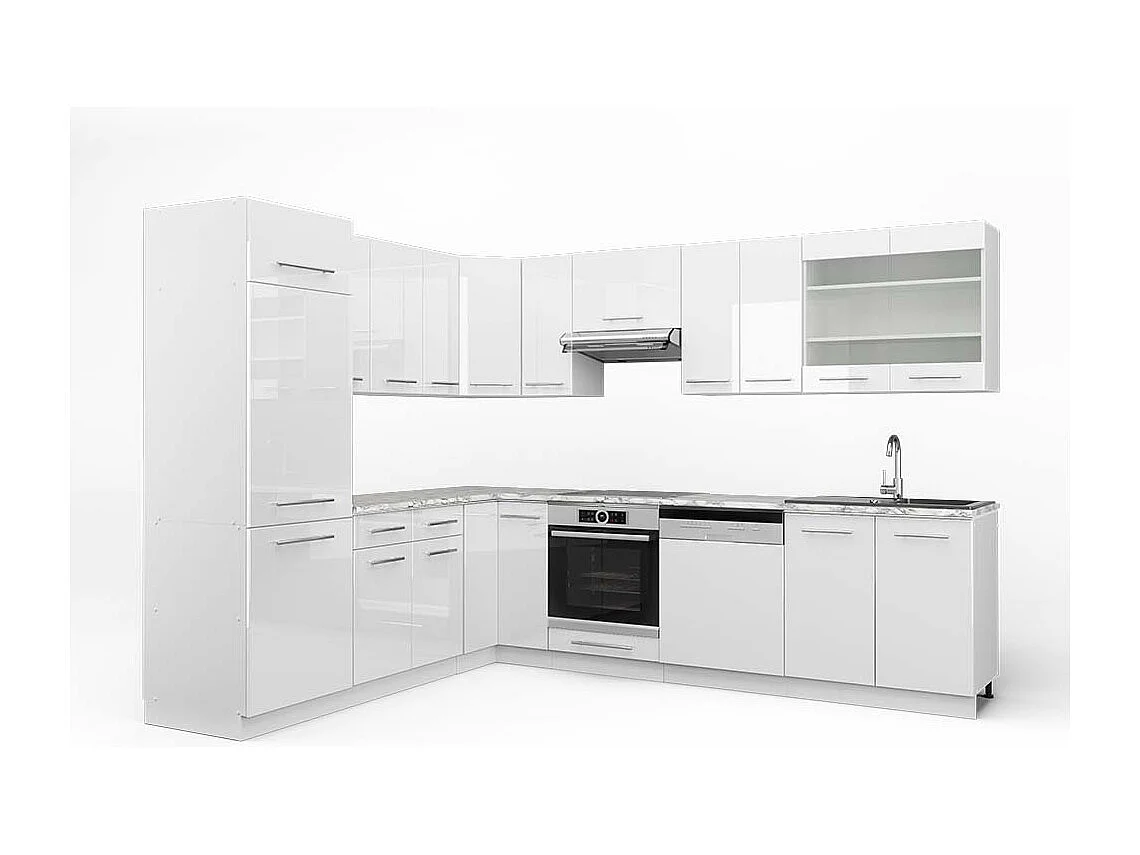 Kogoszczona kuchnia biały wysoki połysk/biały 287x60x81.6 fame-line 4782159 - obrazek 1