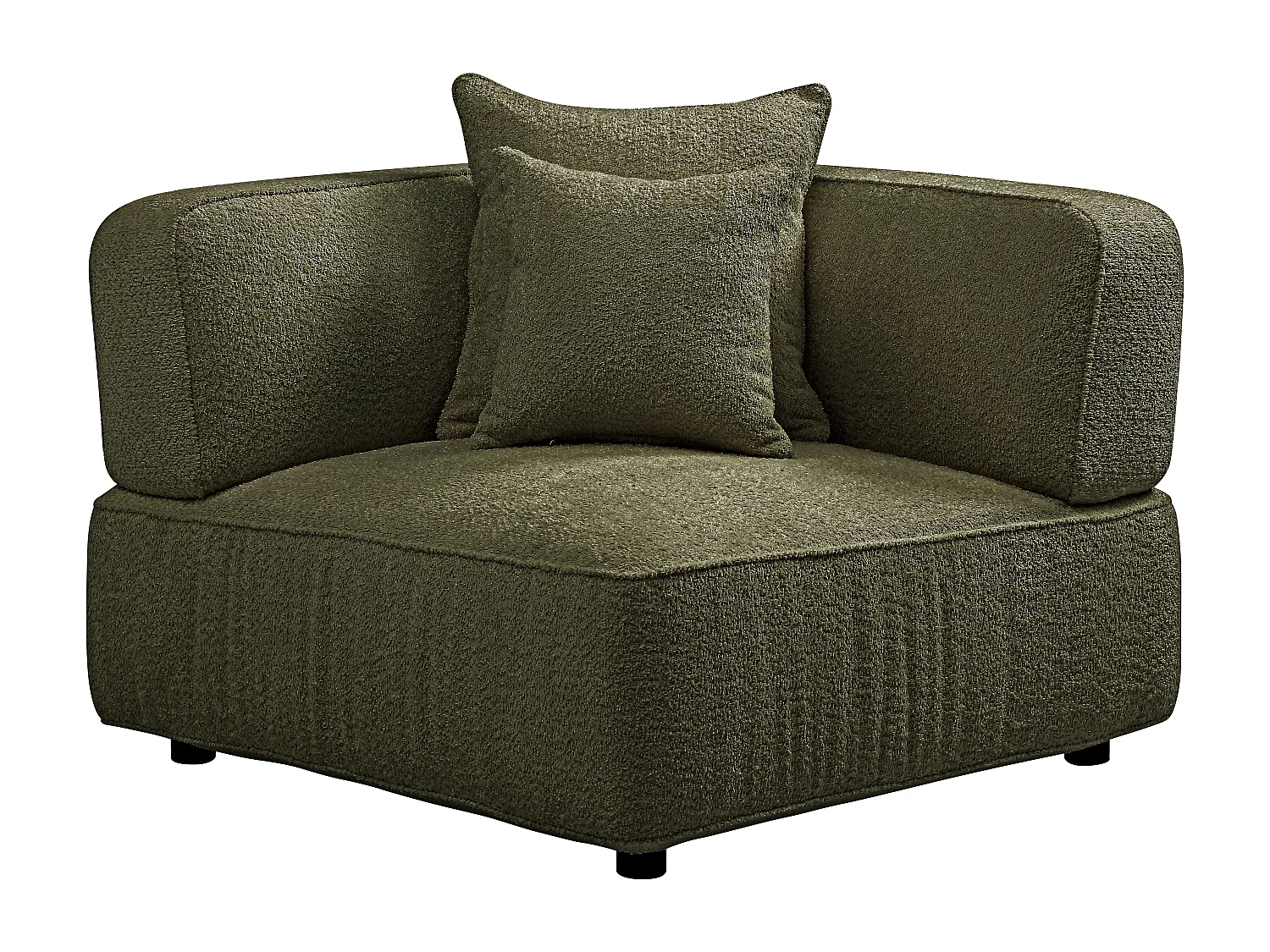 Fotel narożny z bukli w kolorze khaki LELACO 4823649