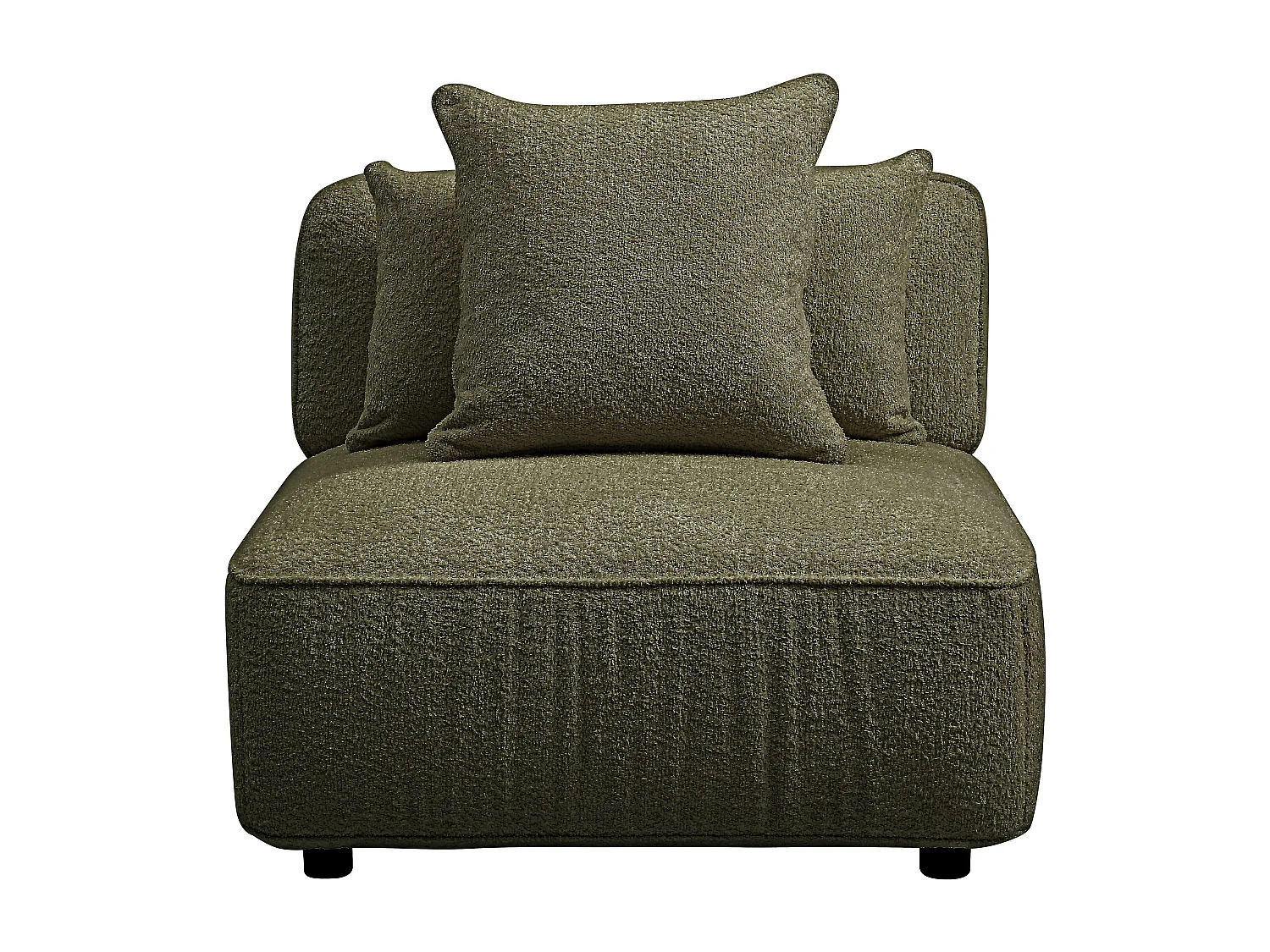 Fotel z bukli w kolorze khaki LELACO 4823651