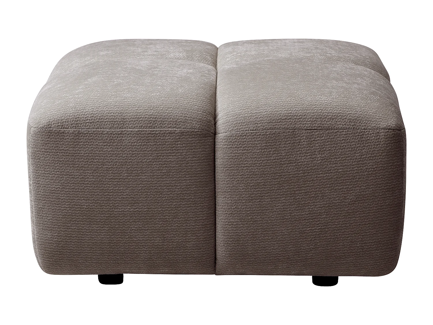 Puf ze strukturalnej tkaniny w kolorze taupe CARLIVI 4823728