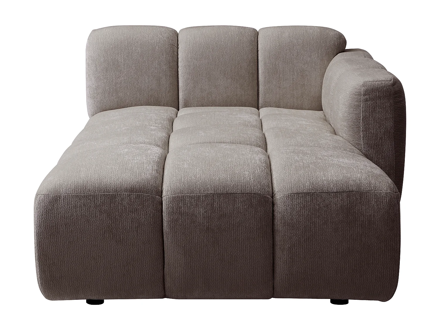 Szezlong prawostronny z tkaniny teksturowanej w kolorze taupe CARLIVI 4823729