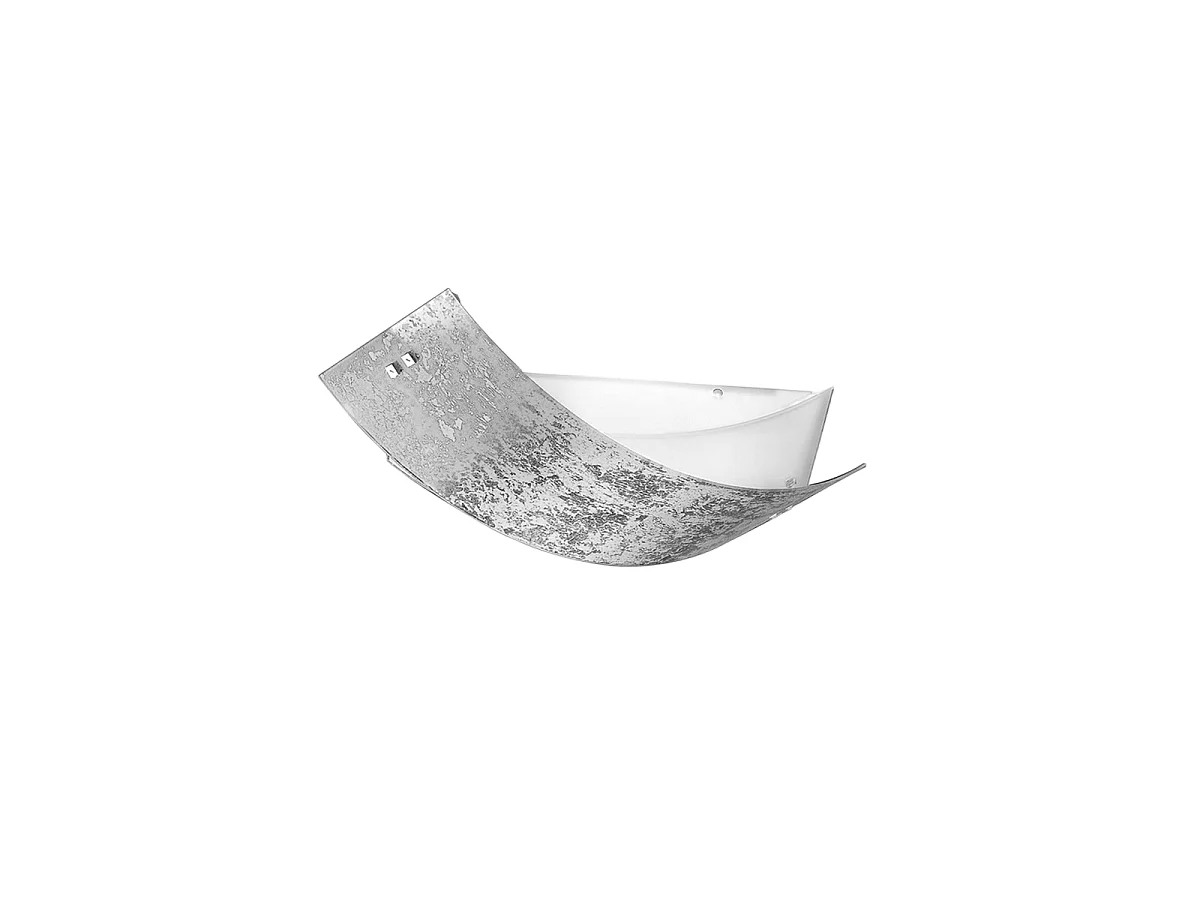 Camilla – Lampa sufitowa srebrna 3XE14 max 3X28W IP20 – Nowoczesna lampa ścienna ze srebrnym szklanym kloszem i białą ramką 43x30cm 4120644