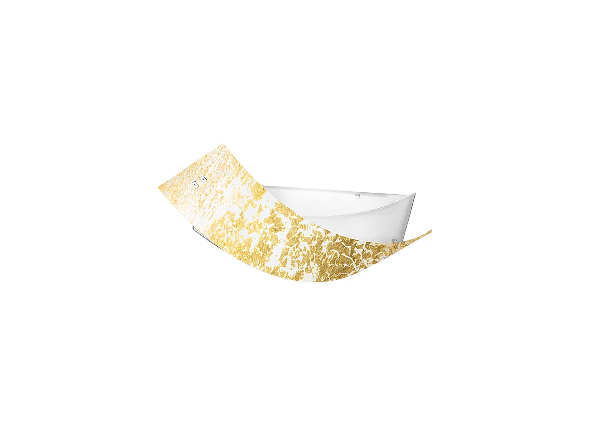 Camilla – Złota lampa sufitowa 3XE14 max 3X28W IP20 – Nowoczesna lampa ścienna ze srebrnym szklanym dyfuzorem i białą ramką 43x30cm 4120668